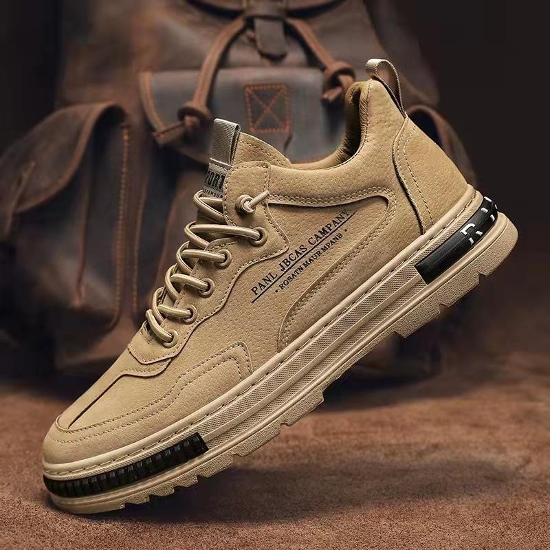 Crusty leather work boots