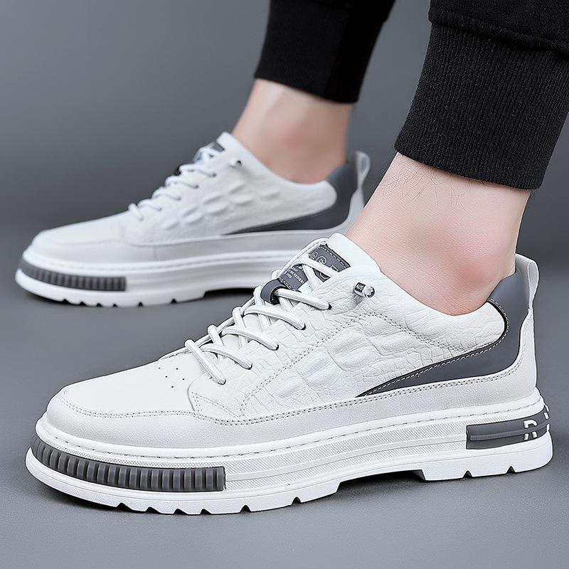 Italian Crocodile Pattern Waterproof Cowhide Shoes