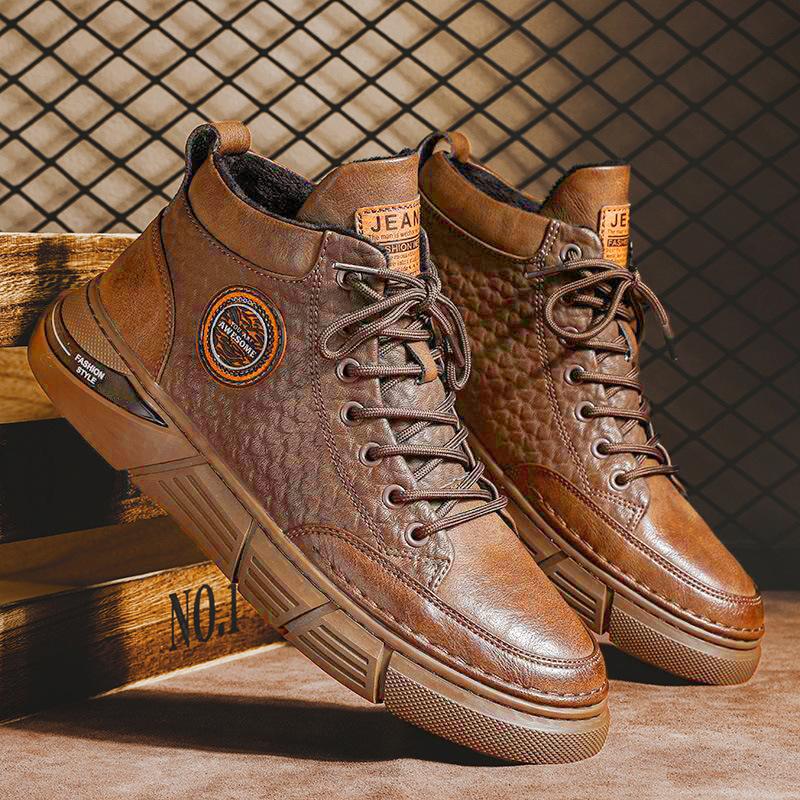 Handmade Pebbled leather Martin boots