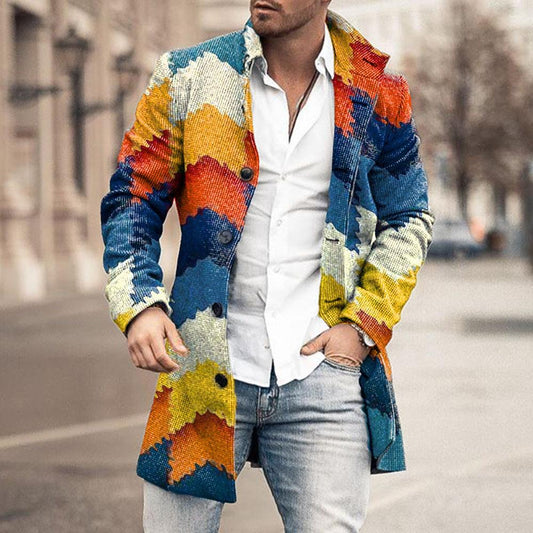Color blocking blazer coat